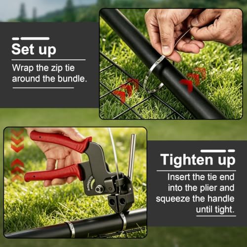 Stainless Steel Cable Tie Gun Kit – 500 Pcs (6, 8, 12, 16 in) Metal Zip Tie - Image 3