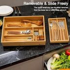 2-Tier Drawer Organizer Kitchen Utensil Silverware Drawer Organizer, cutlery Silverware Tray for Drawer , Bathroom dressing table Makeup drawer organizer box tool Stationery Cosmetics Storage Box - Image 2