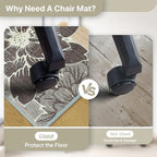 48"x60" Office Chair Mat for Hardwood Floor, Non-Slip Washable Grey Beige - Image 5