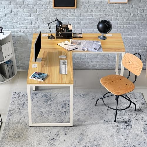 SHW 55 x 60 Commercial-Grade L-Shape Corner Office Computer Desk, Oak - Image 2