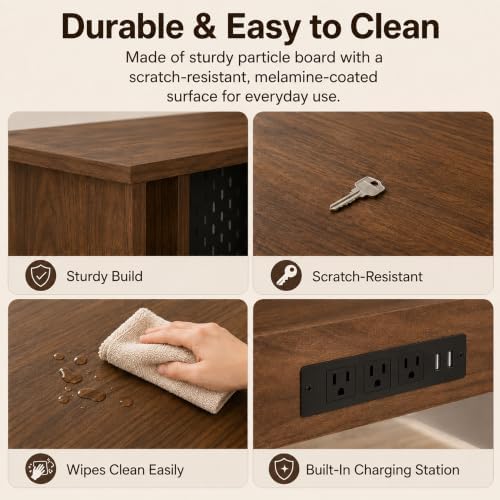 51.6" Corner Computer Desk with Drawers for Home Office, Walnut - Image 5