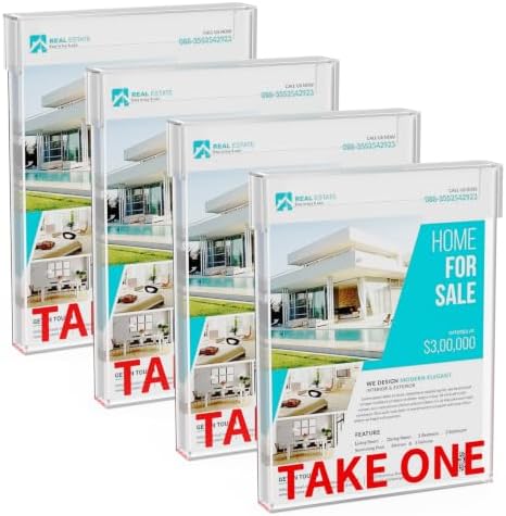 Outdoor Real Estate Brochure Box，Outdoor Brochure Holder Waterproof with Lid-Take One Document Holder Can Hold 180, 8.5 x 11 Documents, Flyers & Brochures or Other Outdoor Marketing Needs (4) by LaumffonOfficial