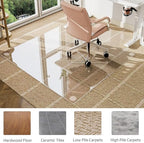36" x 48" Irregular Tempered Glass Office Chair Mat, Floor Mat for Carpet - Image 7