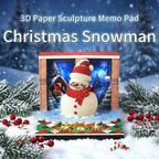 3D Calendar 2027, Desk Time Piece Calendar 2027,Tear-Away 3D Paper Art Notepad w LED Lights,Creative 3D Memo Artsy Pad Calendars, DIY Paper Carving Gift (Christmas Snowman) - Image 2