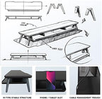 Fenge Dual Monitor Stand Riser, Wooden Desk Shelf with 2-Tier Storage - Image 4