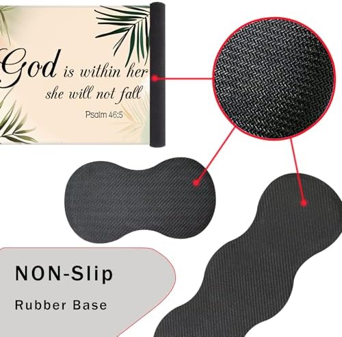 Keyboard Wrist Rest and Mouse Pad with Wrist Support Set Ergonomic Coaster,Memory Foam,Easy Typing Pain Relief,Large XL Desk Mat 31.5"x 11.8",Matcha Green Plant Abstract Bible Verse Psalm 46-5 - Image 3