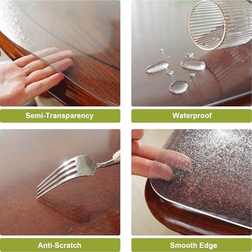 OstepDecor 44x84 in Frosted Table Protector, Plastic Table Cover 2mm Thick - Image 3