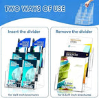 2 Pack 4 Tier Brochure Holder 8.5x11 inch Removable Divider Brochure Stand - Image 4
