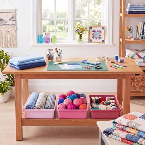 Novabright 6 Pack Pink Letter Size Flat Storage Organizer Trays Bins - Image 6