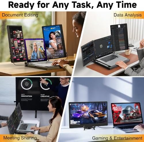 CIDETTY Upgraded Laptop Screen Extender Portable Monitor, 14" 1080P FHD IPS Screen,Monitor Extender for Laptop,Fit for 13-17" Laptops, Plug & Play Compatiable with Wins/Mac/Android/Switch - Image 5