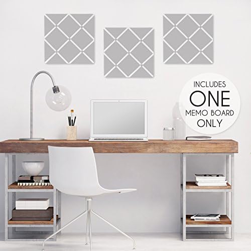 Solid Grey Fabric Memory/Memo Photo Bulletin Board - Image 2