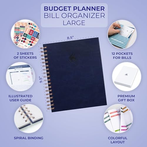 Clever Fox Budget Planner & Monthly Bill Organizer, Large Dark Blue - Image 2