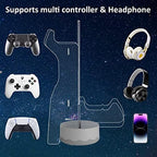 Ammonite Headphone Controller Stand Light up , 16 Colors 3D LED Lights Headset Gamepad Holder, Game Controller Hanger for All Universal Gaming PC Accessories - Image 4