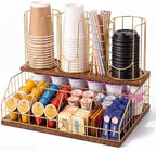 Geelin Coffee Cup and Lids Organizer with 4-compartment Double Layer by Geelin