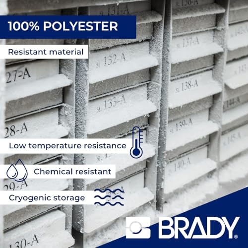 Brady FreezerBondz™ Polyester Pre-Sized Labels for Label Printer BMP51/BMP53/M511-180 Self Adhesive Printer Labels - Black on White (44,45 mm (W) x 25,40 mm (H)) - M5-125-490 - Image 3