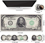 Ergonomic Keyboard Wrist Rest and Mouse Pad Wrist Rest Set, Large XXL Gaming Mousepad 31.5"x 11.8", Memory Foam, Easy Typing Pain Relief, Multifunctional Desk Mat for Office & Home, 1000 Dollar Bill - Image 2