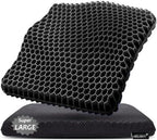 Gel Seat Cushion for Long Sitting, Super Large Gel Cushion Chair Pads for Home Office Car Seat Wheelchair, Breathable Honeycomb Pressure Relief Cushion for Sciatica, Tailbone, Coccyx & Back Hip Pain by Helishy