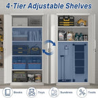 72" H Metal Garage Storage Cabinet with 2 Doors and 4 Shelves, White Steel Locking File Cabinet, Metal Storage Cabinets for Office, Home, Garage, Gym, School - Image 5