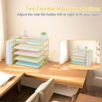 AUPSEN Gold Desk Organizers and Accessories, 5-Tier Desktop Paper File Organizer with Removable File Holder, Desk Accessories & Workspace Organization for Home Office Supplies (Gold) - Image 2