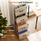 VINGLI 4 Drawer File Cabinet with Lock, Home Office Filing Organizer, for Letter Size File Folder Storage, Wood Tall Vertical Filing Cabinet, Printer Stand, Archivador (Rustic Gray) - Image 4