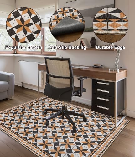 chakme Office Chair Mat for Hardwood Floor, 48"x36" Easy Glide Computer Desk Mat Protector for Rolling Chair Under Desk Rug Nonslip Backing, Machine Wash, (Plaid) - Image 5