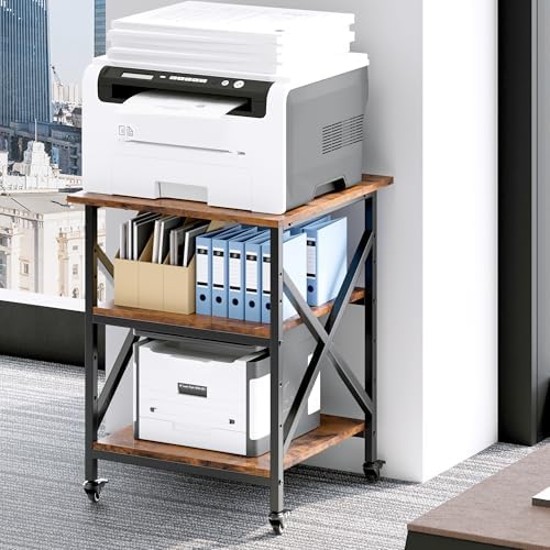 23.6"x23.6"x30.3" Printer Stand with Adjustable Storage Shelf - Image 4