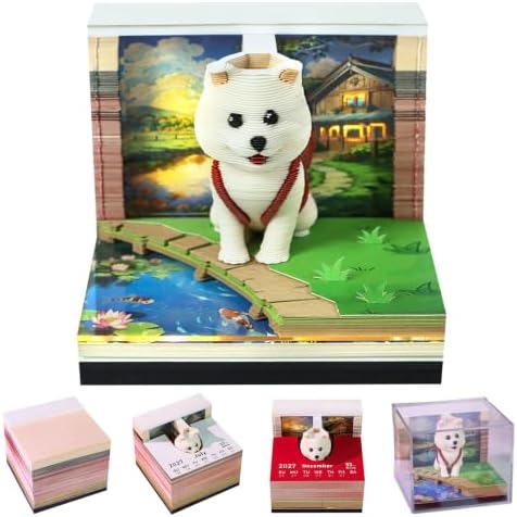 3D Calendar 2027,3D Time Piece Calendar 2027,Backpack Cute Dog Tear-Off Paper Sculpture Desk Calendars,3D Desk Calendar 2027,3D Memo Pad,Christmas Gift,New Year Gift (Backpack Cute Dog) by WelcomeHOTOYMDS%EF%BC%81