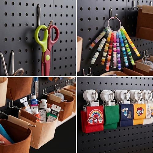 Spampur Peg Board, 4 Pack Metal Pegboard Wall Organizer with Accessories - Image 6