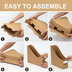 24 Pcs Cardboard Magazine File Holders Paper Magazine Book Bin Box - Image 4