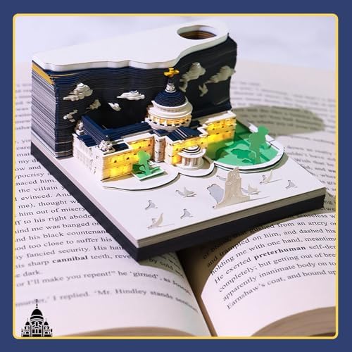 3D Calendar 2027,3D Desk Calendar 2027,St. Paul's Cathedral Tear-Off Paper Sculpture Desk Calendars,3D Desk Calendar Memo Pad 2027,3D Memo Pad Creative Tear Away Weekly planner Carving Art Calendar Notepad,Gift,paper sculpture calendar(St. Paul's Cathe... - Image 6