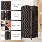 HALLYBEE Short Room Divider Folding Privacy Screens,4 Panel Dark Mocha - Image 4