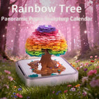 3D Calendar 2027, 3D Memo Pad Art Sticky Notes, Time Piece Calendar 2027, Creative Weekly Notepad with Light, Paper Carving Art Desktop Gift for Christmas Birthday Anniversaries (Colorful Tree 2027) - Image 2