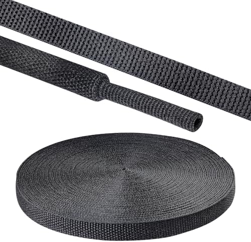 2 in 1 Heat Shrink Braided Sleeving Fabric Tubing 1/4"-32FT by Sunnarepoon