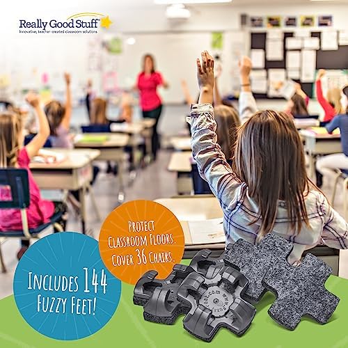 Really Good Stuff Fuzzy Feet Chair Glides, 144 Pieces - Image 4