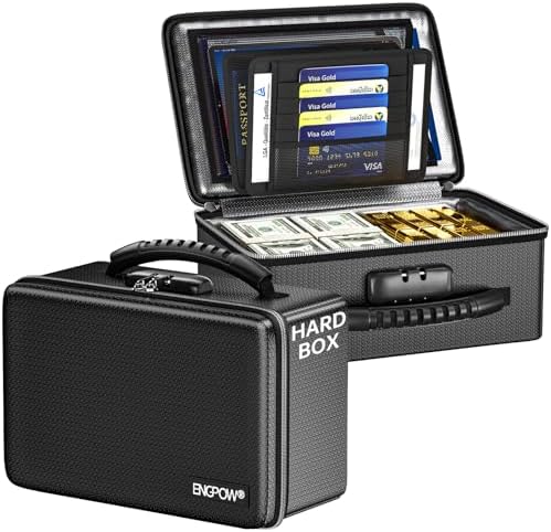 ENGPOW Fireproof Money Box with Lock & Heat-Resistant Fireproof Zipper by ENGPOW