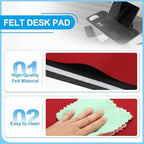 PATIKIL 47.2" x 23.6" Large Felt Desk Pad Protector, Non-Slip Desk Mat Full Table Mouse Pad Keyboard Mats for Laptop Computer Writing Desk Table Gaming Home, Wine Red - Image 3