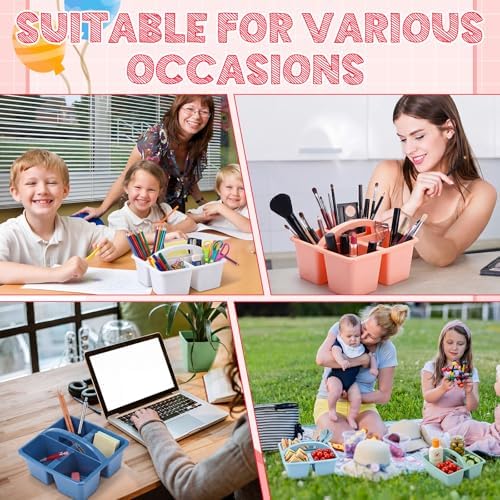 Potchen 12 Pack Caddy Organizer with Handle Plastic Table Supply Caddy Bulk - Image 6