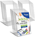 8.5x11 Acrylic Sign Stand Holders, Clear Plastic Table Paper Display Stands by SVOPY