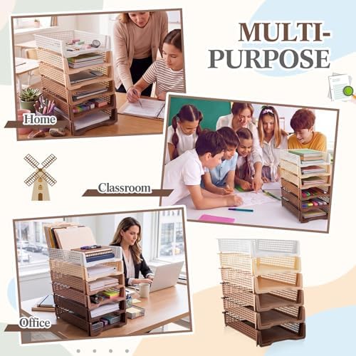 Geetery Turn in Trays Classroom, Gradient Brown, Set of 12 - Image 5