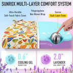 SUNROX Cooling Gel Memory Foam Chair Cushions, 2.6" Thick U-Shaped Dual-Layer Comfort Dining Chair Pads, Non Slip Seat Cushion with Ties for Indoor Kitchen Office 17"x16" Set of 4, Beige Floral Leaf - Image 2