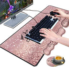 Large Gaming Mouse Pad, Keyboard Wrist Rest pad + Mouse Wrist pad + Coaster Set Extended Waterproof Non-Slip Table mat Suitable for Home Office Learning Games - She Believed She Could So She Did - Image 4