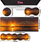 Large Gaming Mouse Pad, Keyboard Wrist Rest + Mouse Wrist Pad + Coaster Combination Set, Memory Sponge Non-Slip Base. Suitable for Office and Home, Christian Cross - Image 6