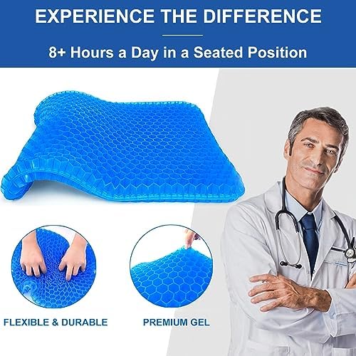 Gel Seat Cushion for Long Sitting, 19" x 18" Super Large & Thick - Image 4