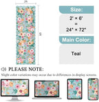 DUKINO 2x6 Runner Rug, Floral Washable Rug for Kitchen Non Slip, Teal - Image 2