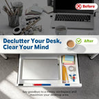 23" Under Desk Drawer Organizer Storage Tray with 2 Dividers Divider - Image 6