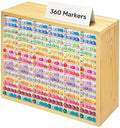 PROLEE Marker Storage Organizer for 360 Markers,Wooden Alcohol Marker Holder with 90 Slots,Markers Pens Pencils Art Supply Storage Rack for Desk Home Classroom Office Decor by Hamstercages