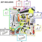 Peg Board Hooks for Hanging Tools Assortment – Tool Organization Accessories Kit – Organizer Set of 1 inch, 2 inch, 4 inch L Hooks, J Hook, Pegboard Pliers Rack and Screwdriver Holder - Image 2