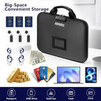 Fireproof Document Box with Lock,Hard-Shell Case File Organizer with 13 Pocket File Folder,Portable Office Travel Storage for Important Documents Passport Laptop (Black, Style C) - Image 3
