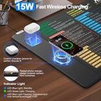 Excel Cheat Sheet Mouse Pad with Magnetic Wireless Charging, 31.5 x 15.8 in - Image 2