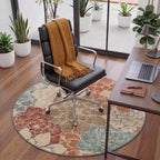 5FT Round Office Chair Mat for Hardwood Floor, Non-Slip Washable Terracotta - Image 2